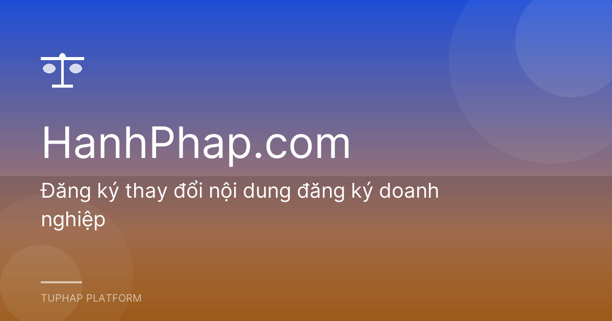 Đăng ký thay đổi nội dung đăng ký doanh nghiệp