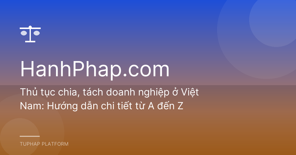Thủ tục chia, tách doanh nghiệp ở Việt Nam: Hướng dẫn chi tiết từ A đến Z